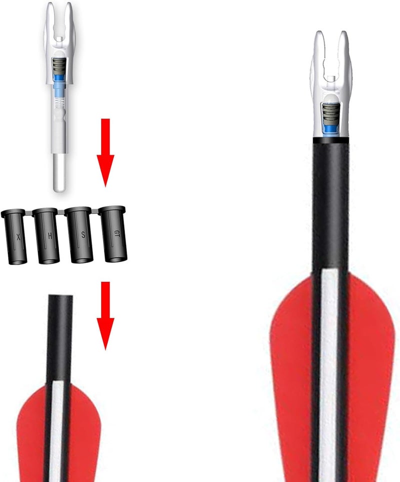 Linpeng 6PCS G Lighted Nocks for Arrows .165 .204 .233 .244 .246 with ON/Off Switch with X, H, S, GT Bushings LED Arrow Nocks - Image 3